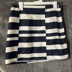 LOFT Blue and White Mini Pencil Skirt Casual